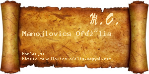 Manojlovics Ofélia névjegykártya